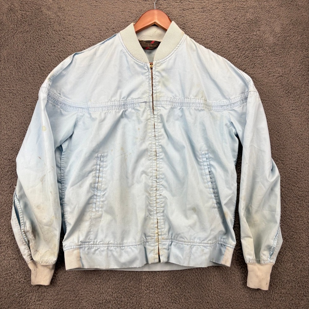 Vintage Sears The Mens Store Bomber Jacket‎ Mens Light Blue Outerwear
